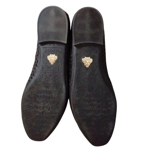 Bettye Muller Janae Black Perforated Leather Flats Women's Slip-On Loafers 8.5 - Picture 8 of 10
